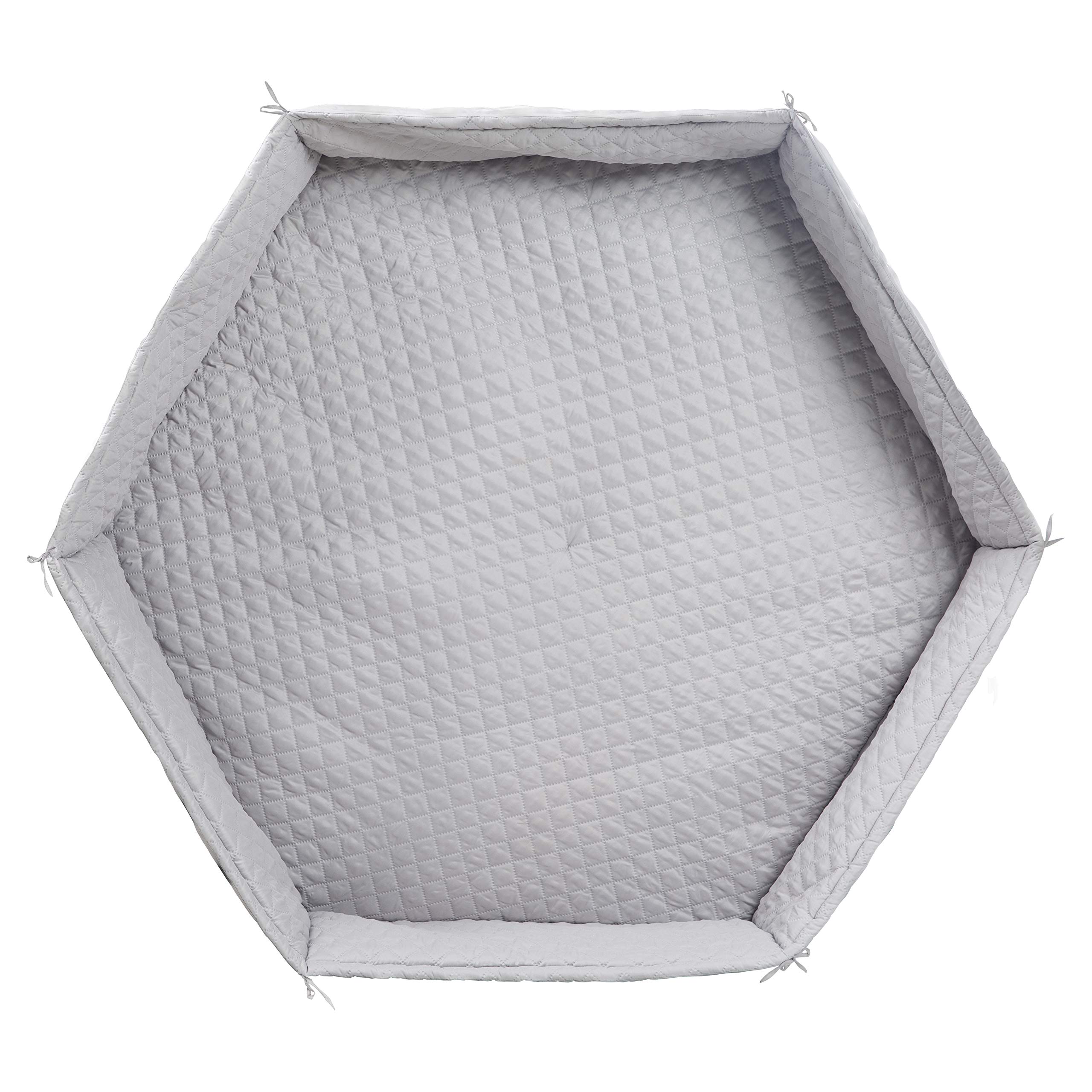 roba Materassino per Box "roba Style", Esagonale, Imbottitura Laterale Sicura, 114 cm, Grigio