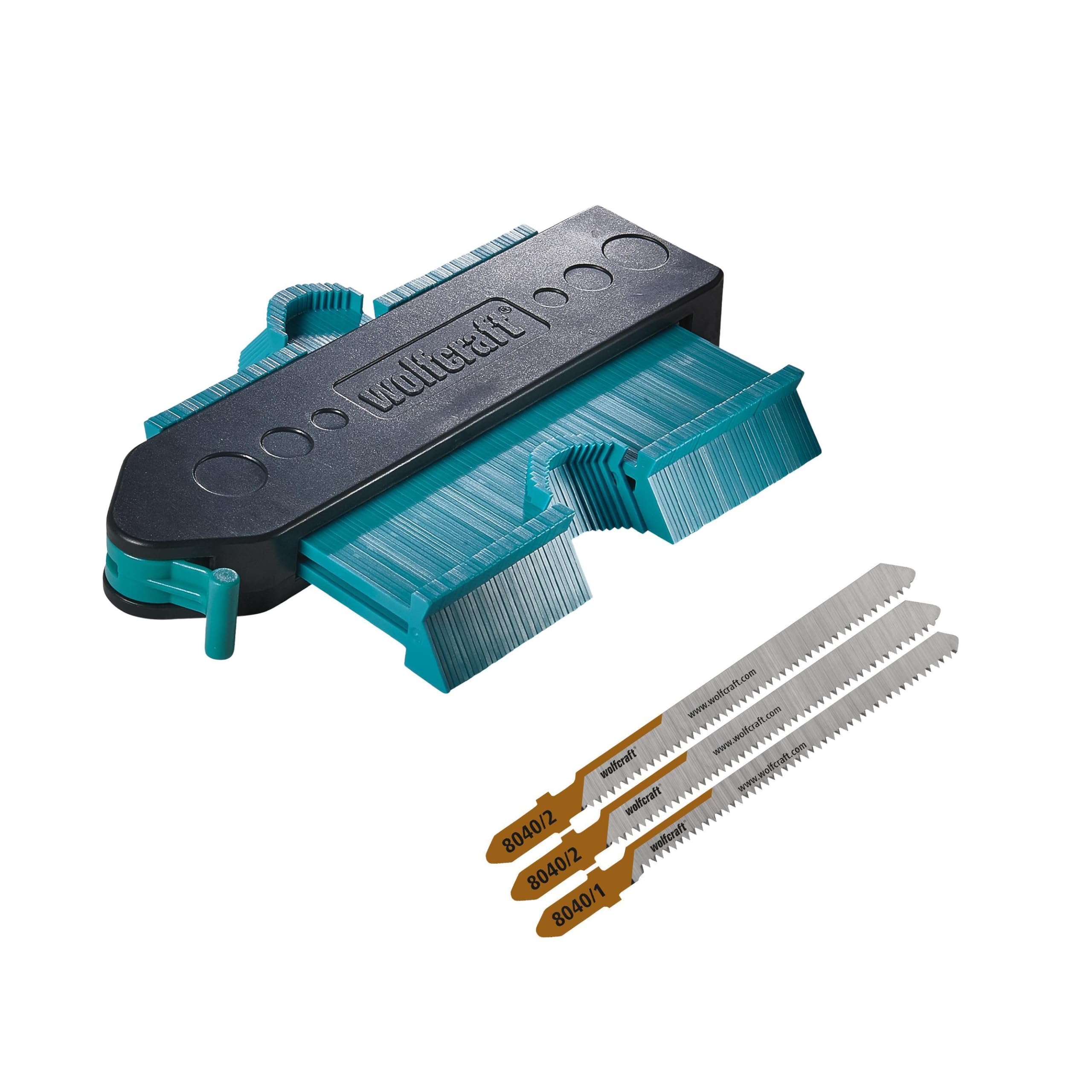 Kit Projet Sol stratifié wolfcraft avec copieur de contour et lames de scie sauteuse 8680060