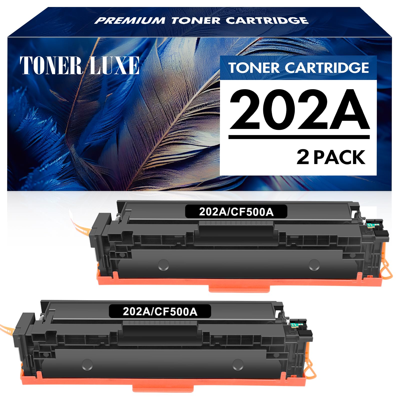 202A 202X Toner Cartridges: for HP 202A CF500A 202X CF500X Color LaserJet Pro MFP M281fdw M281cdw M254dw M281fdn M254dn M254nw M281 M254 Toner Printer Ink (Black, 2-Pack)