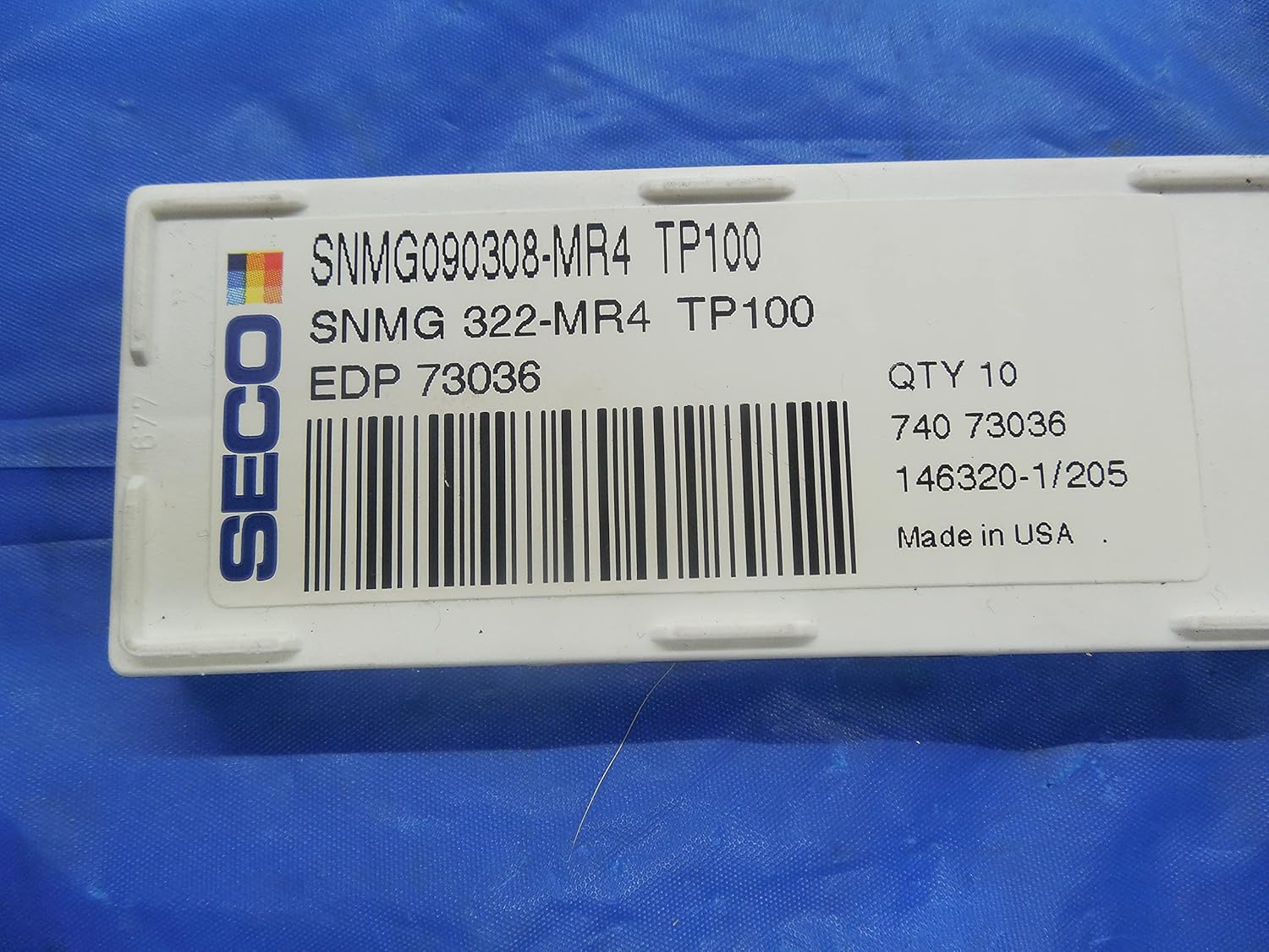 10PCS New SECO SNMG 322-MR4 TP100 TiN Coated Carbide Turning Inserts 090308-MR4