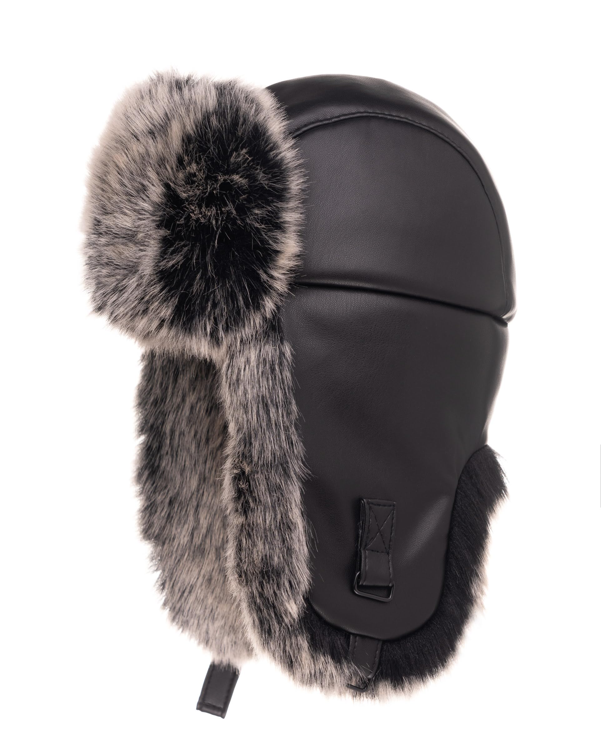 Futrzane Gorro de Aviador de Cuero - Sombrero Ruso - Gorra con Orejeras Mujer