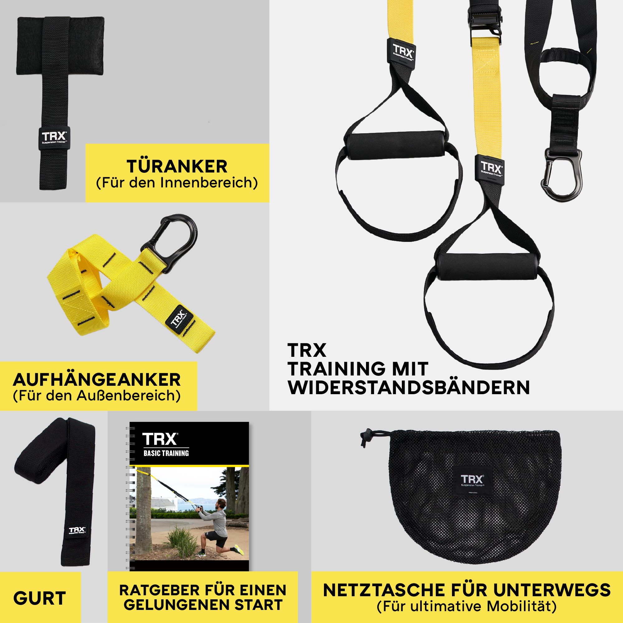 TRX ALL-IN-ONE Fahrwerkstraining: Bodyweight Resistance System | Ganzkörpertraining für Zuhause und Reisen