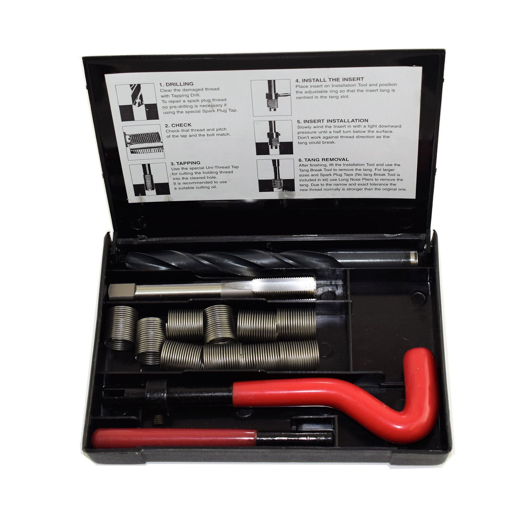 Taraud BSC 1/2 x 26 avec kit de réparation filet mécanique Helicoil pour filetage endommagé