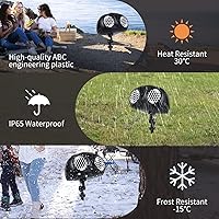 Vista 2 de Trakxy Luces de proyección de copo de nieve de Navidad para exteriores, forma de lechuza dinámica, nevada rotativa LED, luz de techo de paisaje