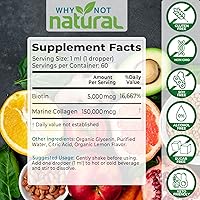 Vista 3 de Why Not Natural Gotas líquidas complejas de vitamina B y colágeno líquido marino para cabello, piel y uñas