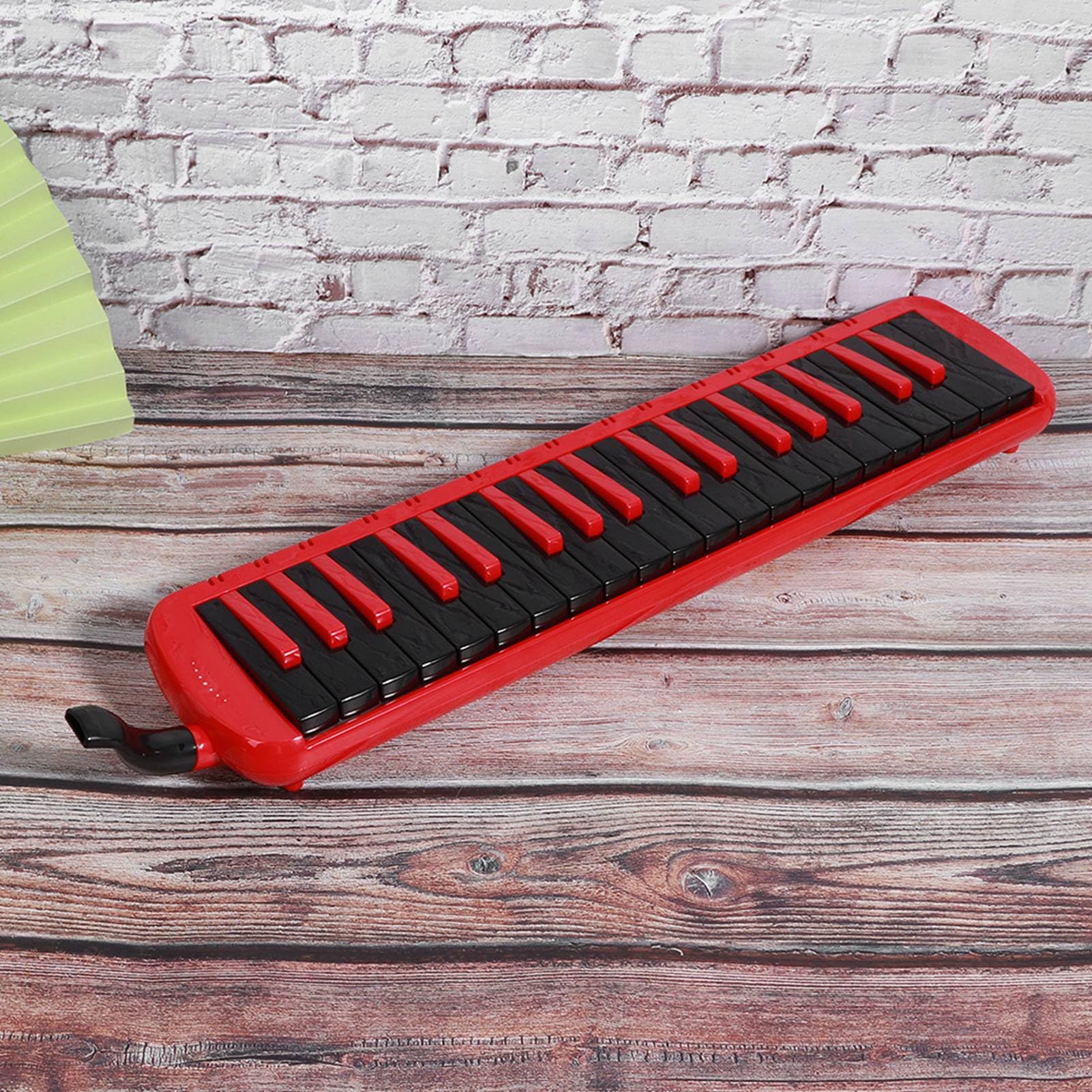 Melódica de 37 teclas, instrumento musical de viento; melódica para principiantes con boquilla, diseño ergonómico y cuerpo de resina ABS; incluye bolsa de EVA para practicar y (Roja)