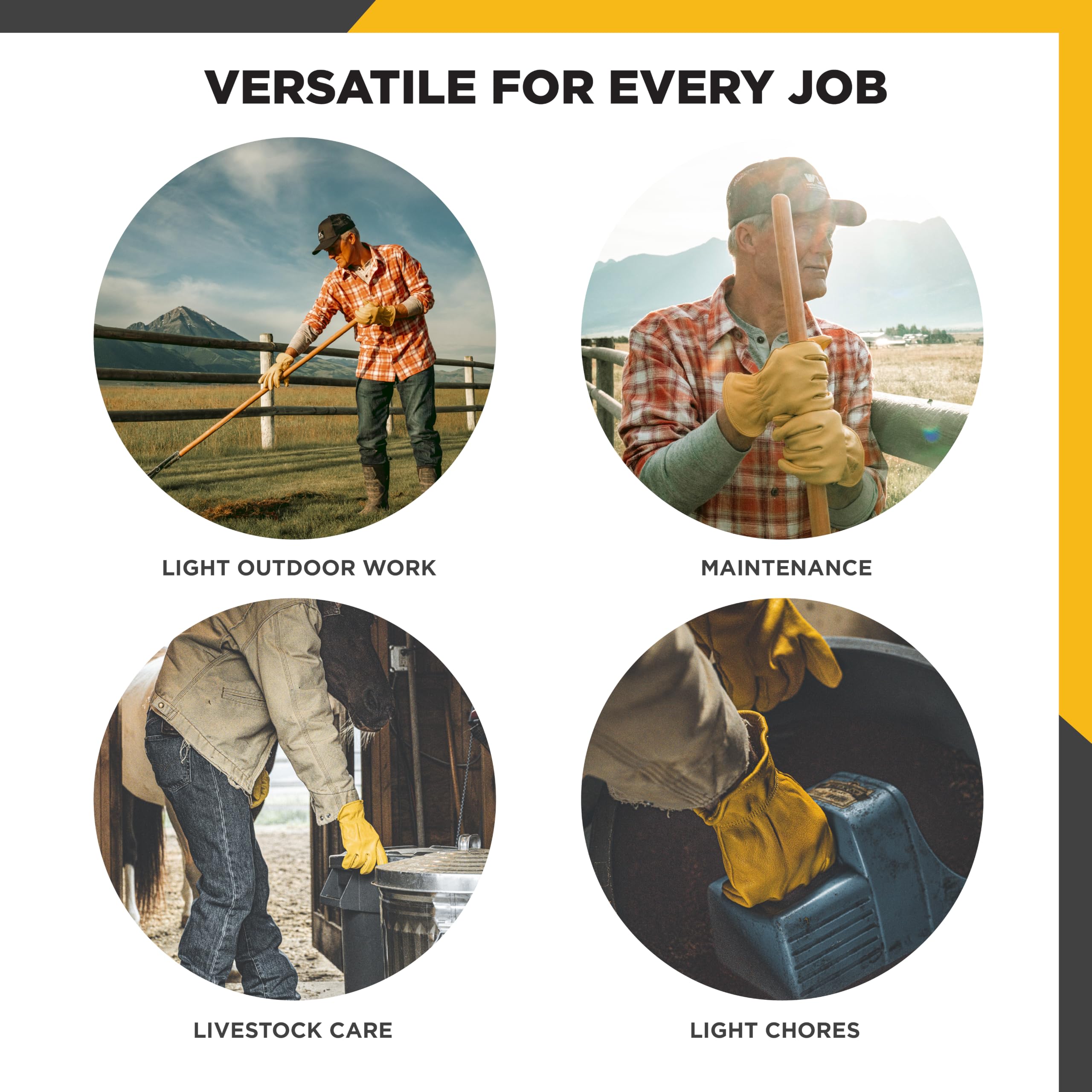 Wells Lamont Grain Ciervo Guantes de trabajo con pulgar Keystone y doble Shirred muñeca, 962XL