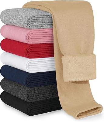 Somaibo Girls Fleece Lined Leggings Thick Winter Warm Pants Thermal Tights for Toddler Kids