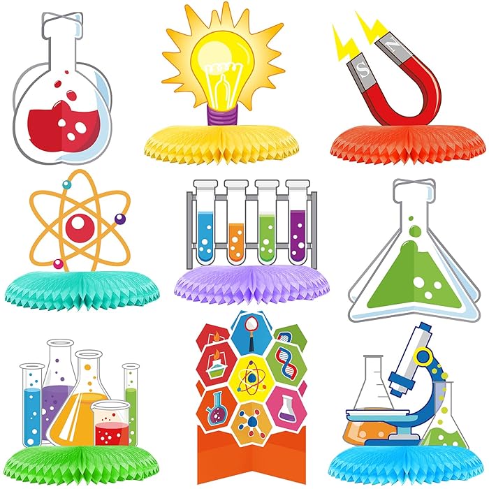 Buy 9 Pieces Science Birthday Party Decoration Kit Science
