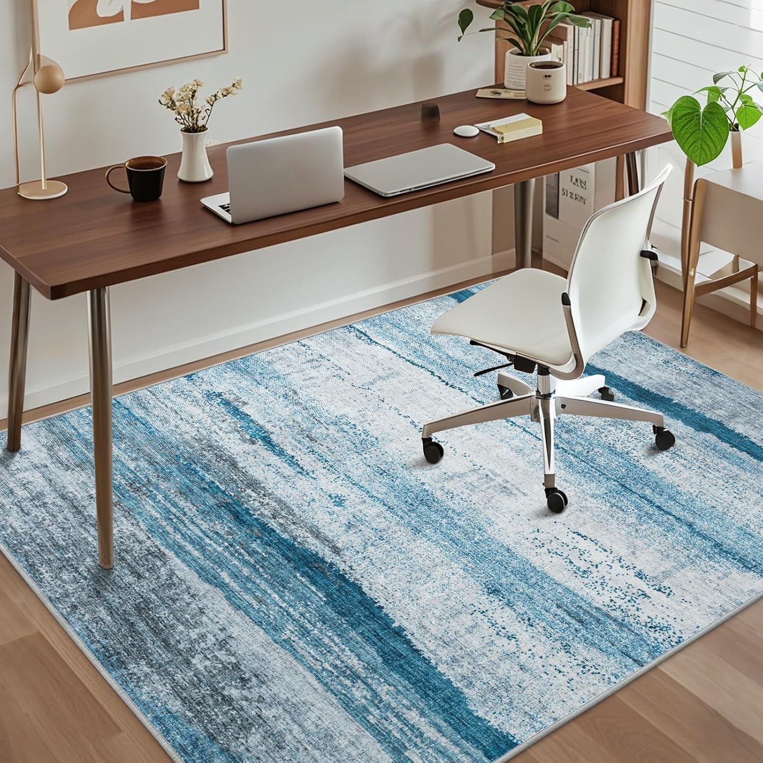 Office Chair Mat for Hardwood Floor, 72"x48" Easy Glide Computer Chair Mat Protector for Rolling Chair Under Desk Rug Nonslip Backing, Machine Wash