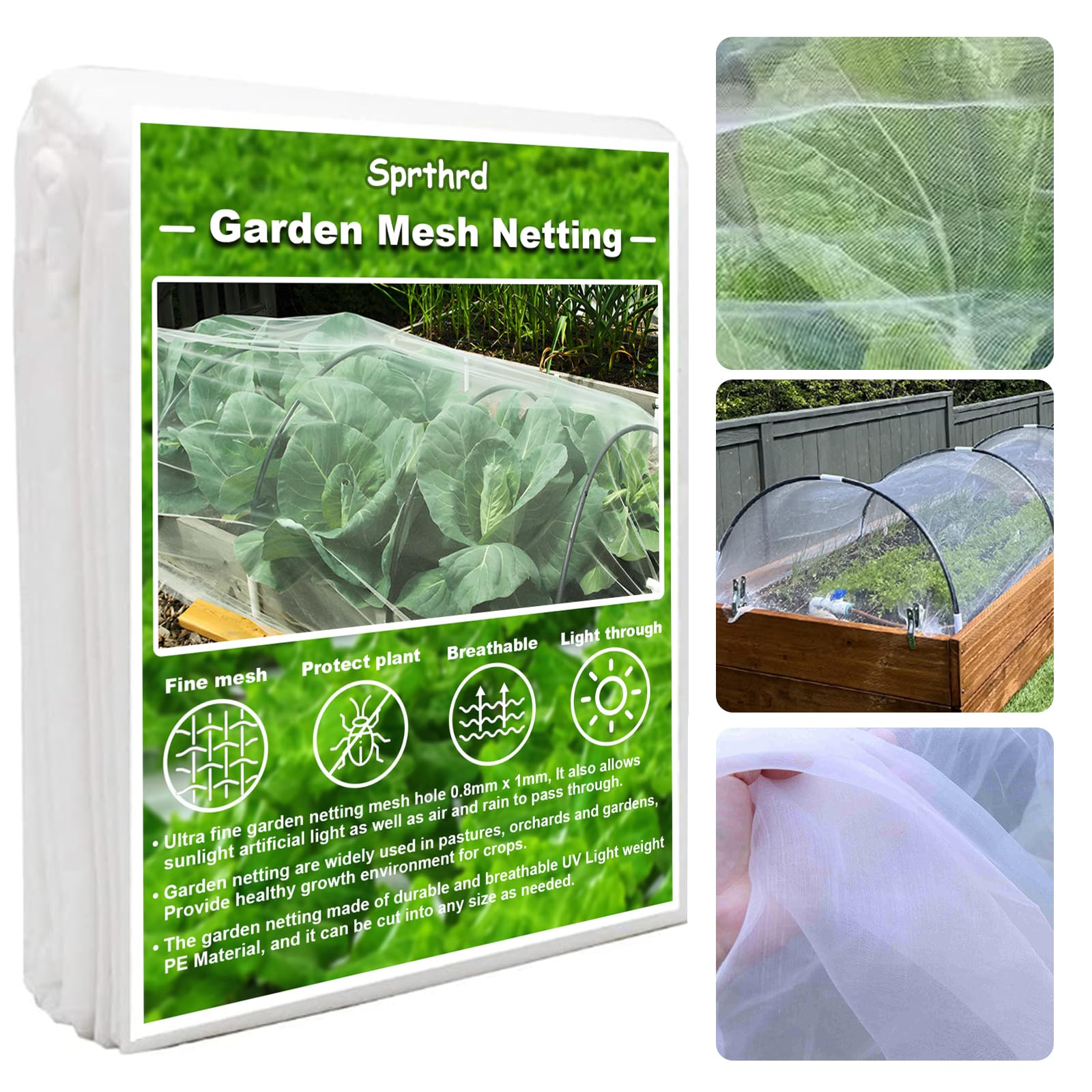 Red de jardín, 10 x 30 pies, cubierta para plantas, malla ultrafina, protección contra plagas, mosquitera para pájaros, plantas, para verduras, frutas, flores, cultivos, jardín
