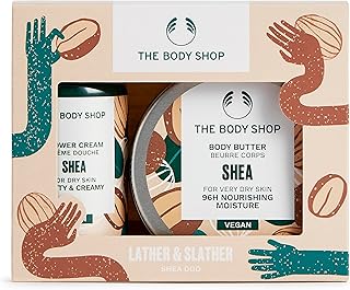 Shea Treats Gift Set, Shower Cream 60ml, Body Butter 50ml, Nourishing Body Care Duo for Dry Skin, Gentle Cleanser, 96hr Moisture, Softening, Vegan Skincare Gift