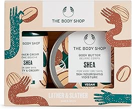 The Body Shop Shea Treats Gift Set, Shower Cream 60ml, Body Butter 50ml, Nourishing Body Care Duo for Dry Skin, Gentle Cleanser, 96hr Moisture, Softening, Vegan Skincare Gift