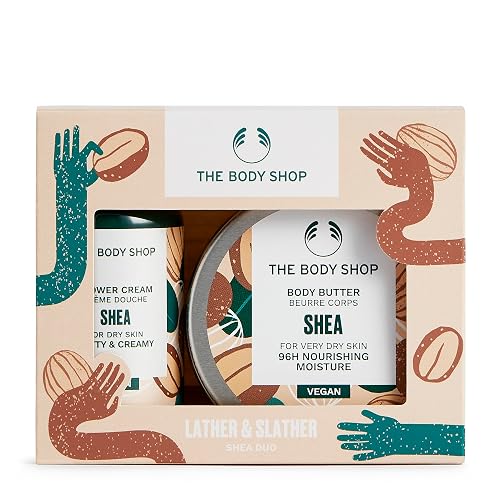 The Body Shop, Shea Treats Gift Set | (Worth £10.5) Shower Cream 60ml and Body Butter 50ml, Gentle Cleansing Body Care with 96hr Moisture for Softer Skin - Shea Treats Gift Set