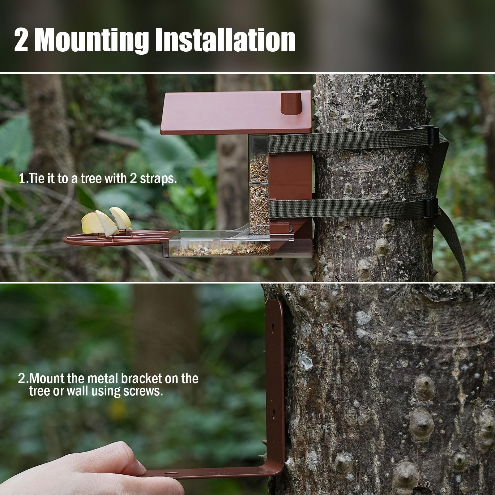 Mangiatoia per Uccelli da Esterno per Fotocamera, Mangiatoia per Uccelli Resistente Alle Intemperie con Custodia per Fotocamera, Staffa Universale per Il Birdwatching, Facile Installazione,