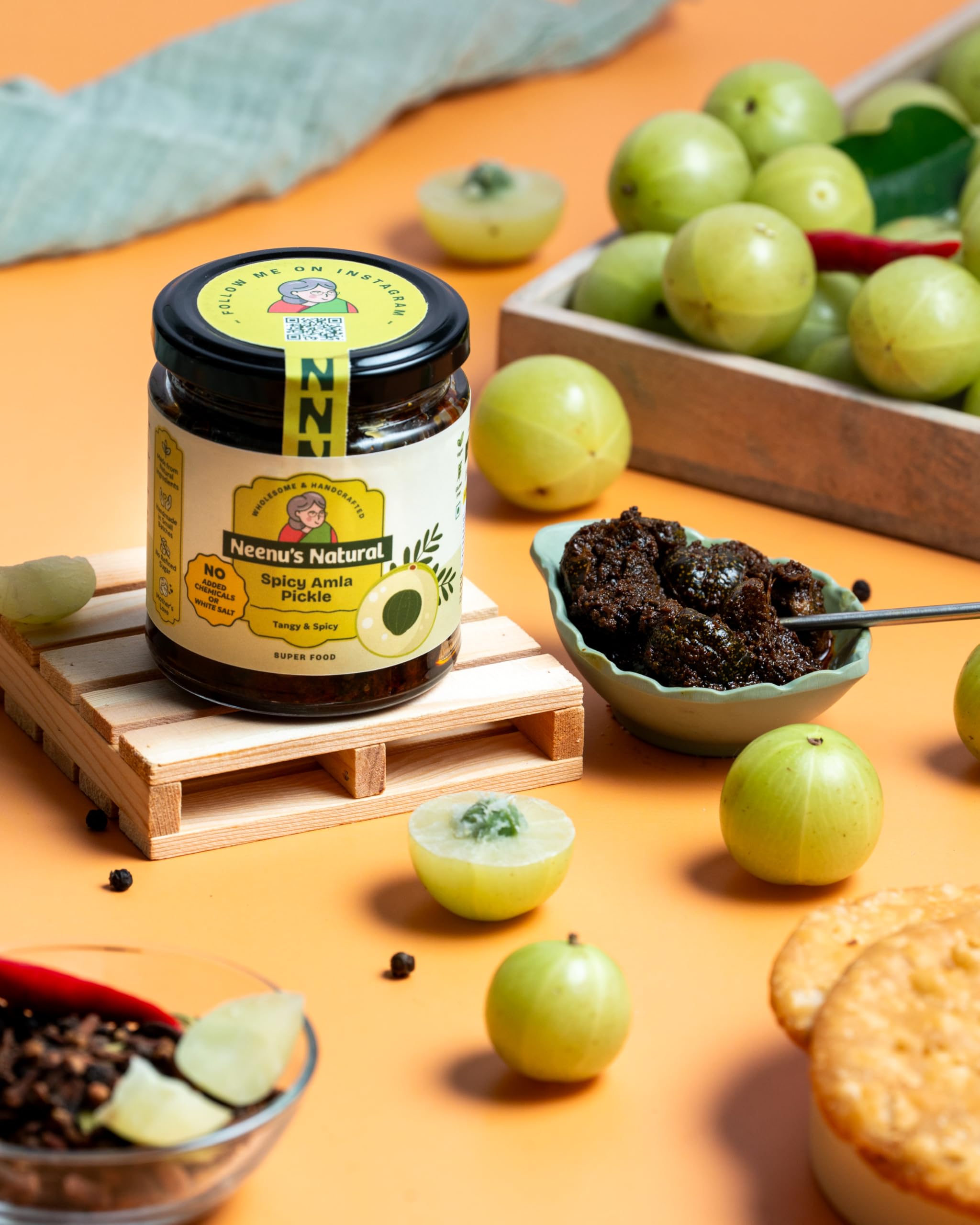 Neenu's Natural Spicy Amla Pickle - 200 gram| Authentic Homemade Amla Achaar | Traditional Indian Taste | No Preservatives | Healthy Vitamin C Rich Gooseberry Pickle - Image 6 thumbnail