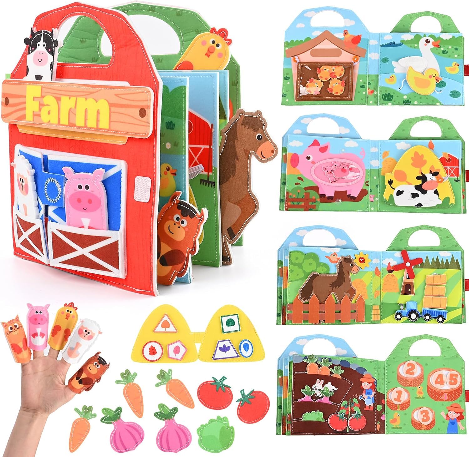 Quiet Book Ferme Montessori 20 En 1 - Jouet Éducatif Motricité Fine Pour Enfants 1 à 5 Ans