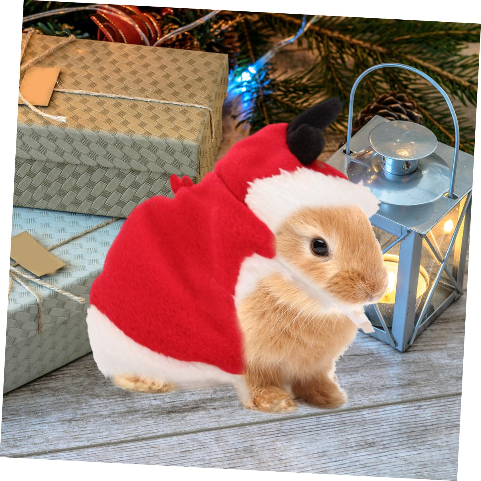 Harnais Lapin Nain RéGlable avec Laisse Pratique pour Promenade SéCuriséE VêTement De NoëL Confortable pour Petits Animaux