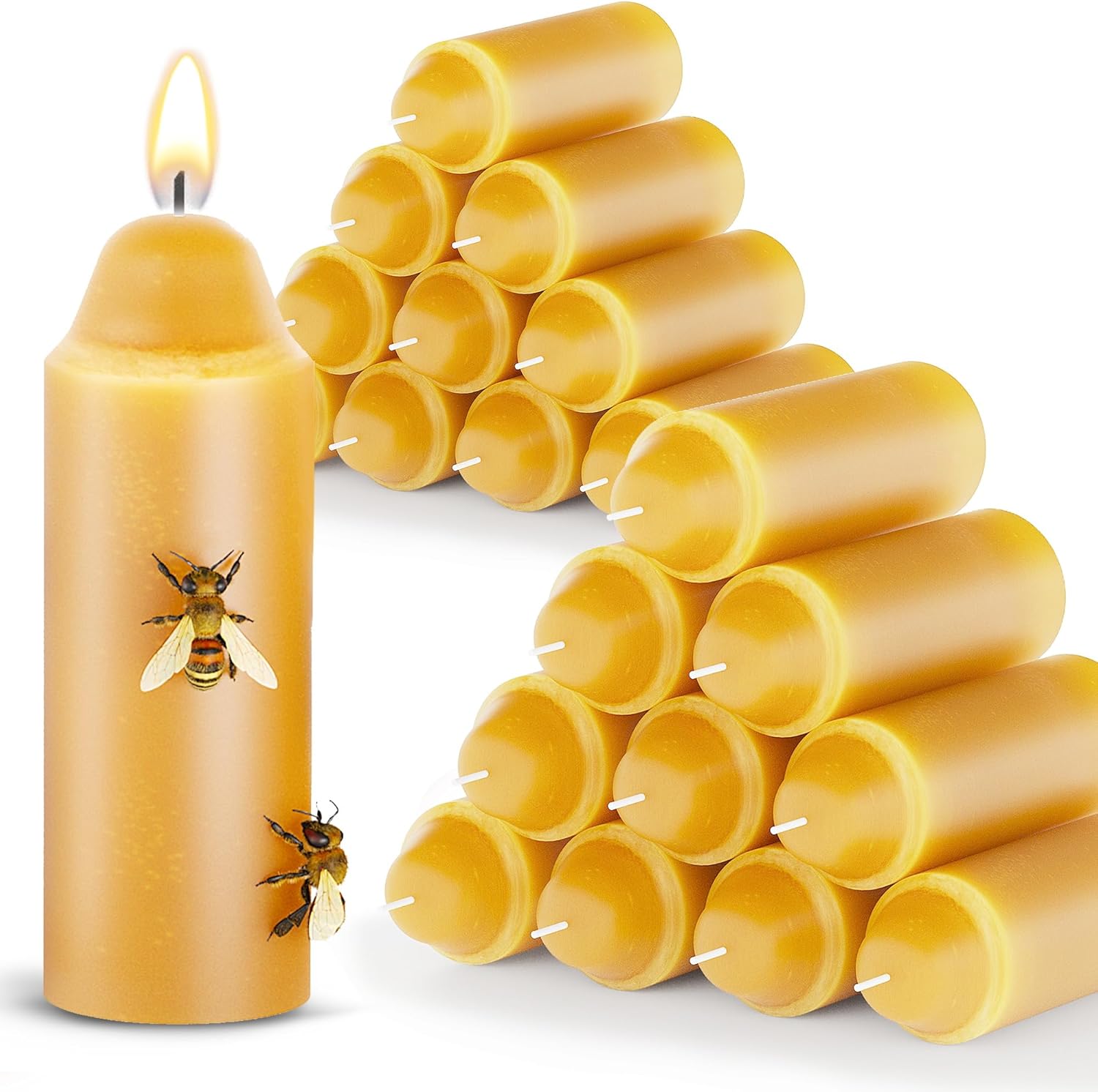15Hour Natural Pure Beeswax Candles for Candle Lanterns