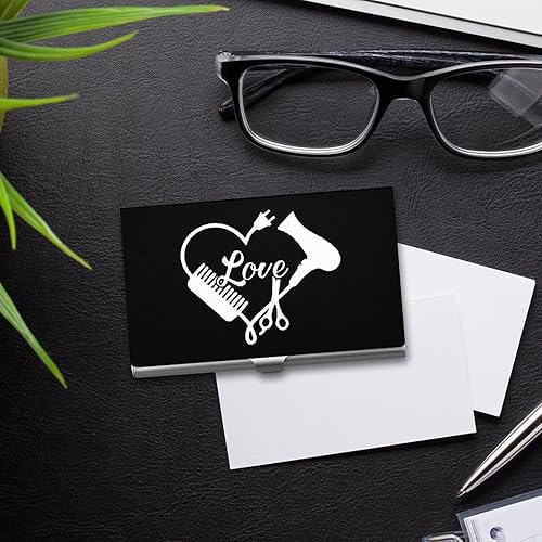 Miniatura 5 de Cartera con tarjetero para peluquería estilista para hombres y mujeres, mini, de metal, delgada, tarjetero de 3.7 x 2.2 x 0.3 pulgadas