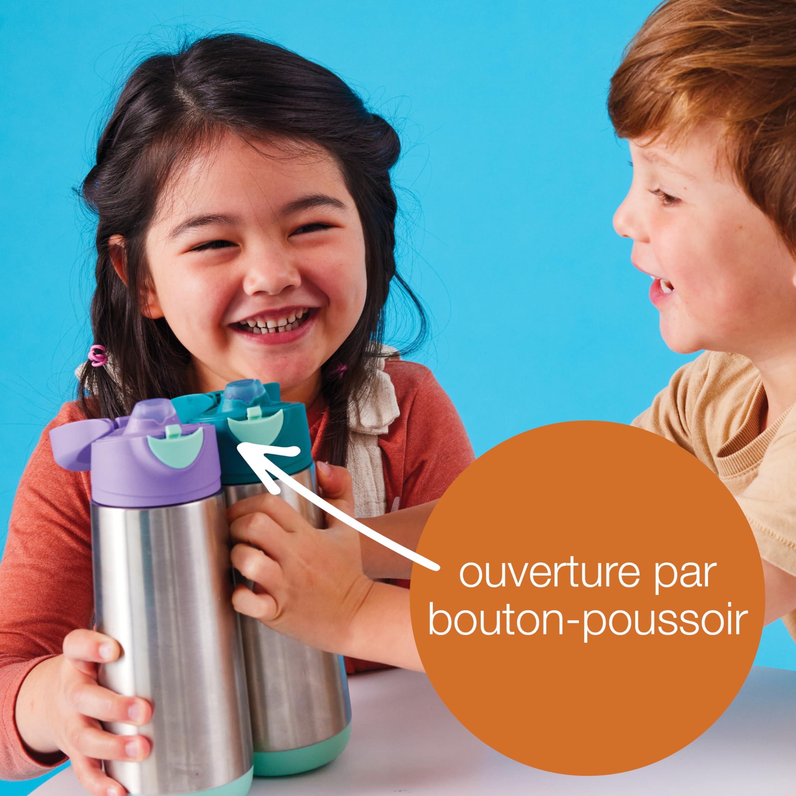 b.box Gourde Sport Isotherme à Bec | Inclinez la Bouteille et Sirotez votre Boisson | Conserve les Boissons Froides jusqu'à 15 Heures, Chaudes jusqu'à 8 Heures | 500 ml