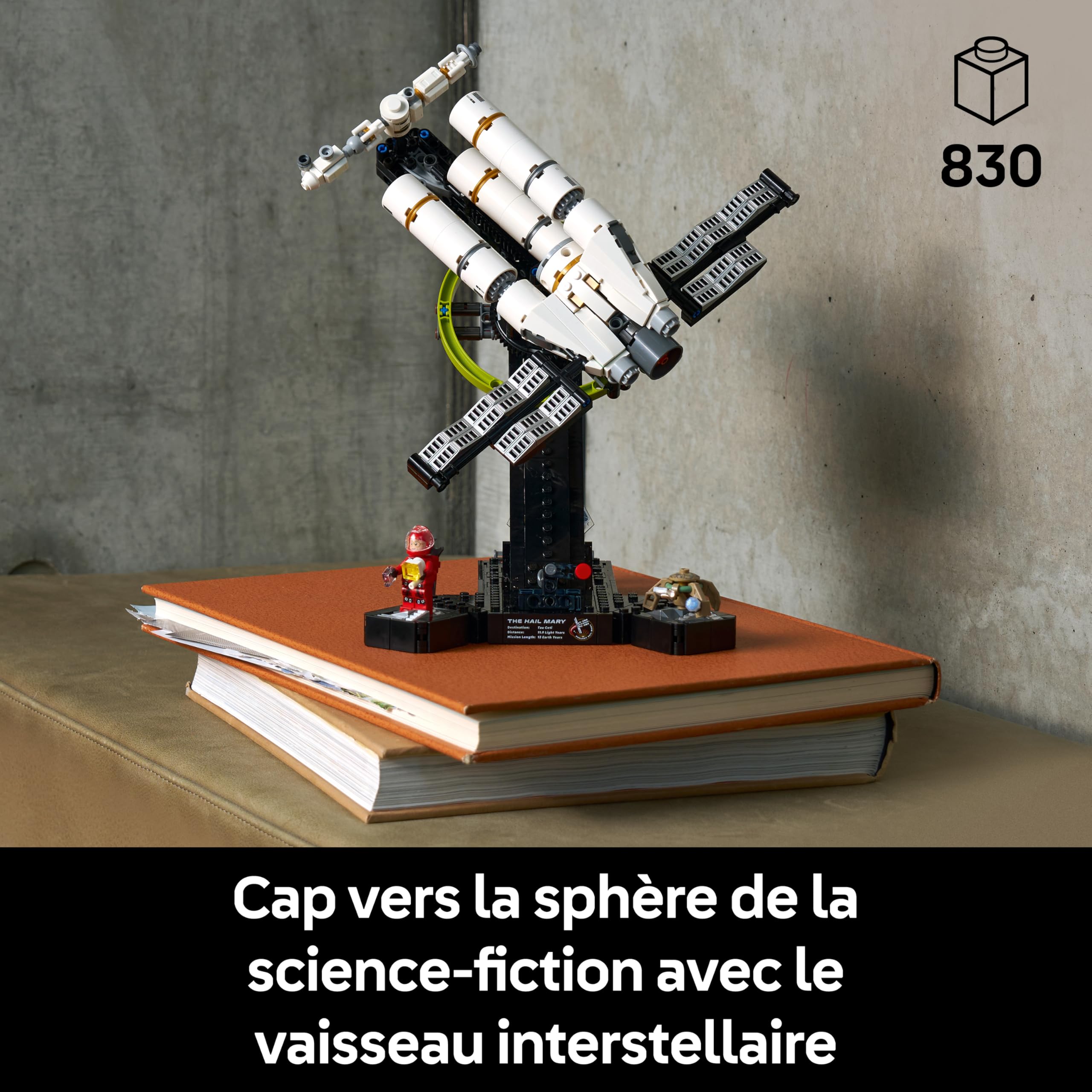 LEGO Icons Projet Dernière Chance - Maquette Miniature de Vaisseau Spatial pour Adulte - Décoration - Minifigurine Ryland Grace & Figurine Rocky - Cadeau Science-Fiction pour Fan du Livre & Film 11389