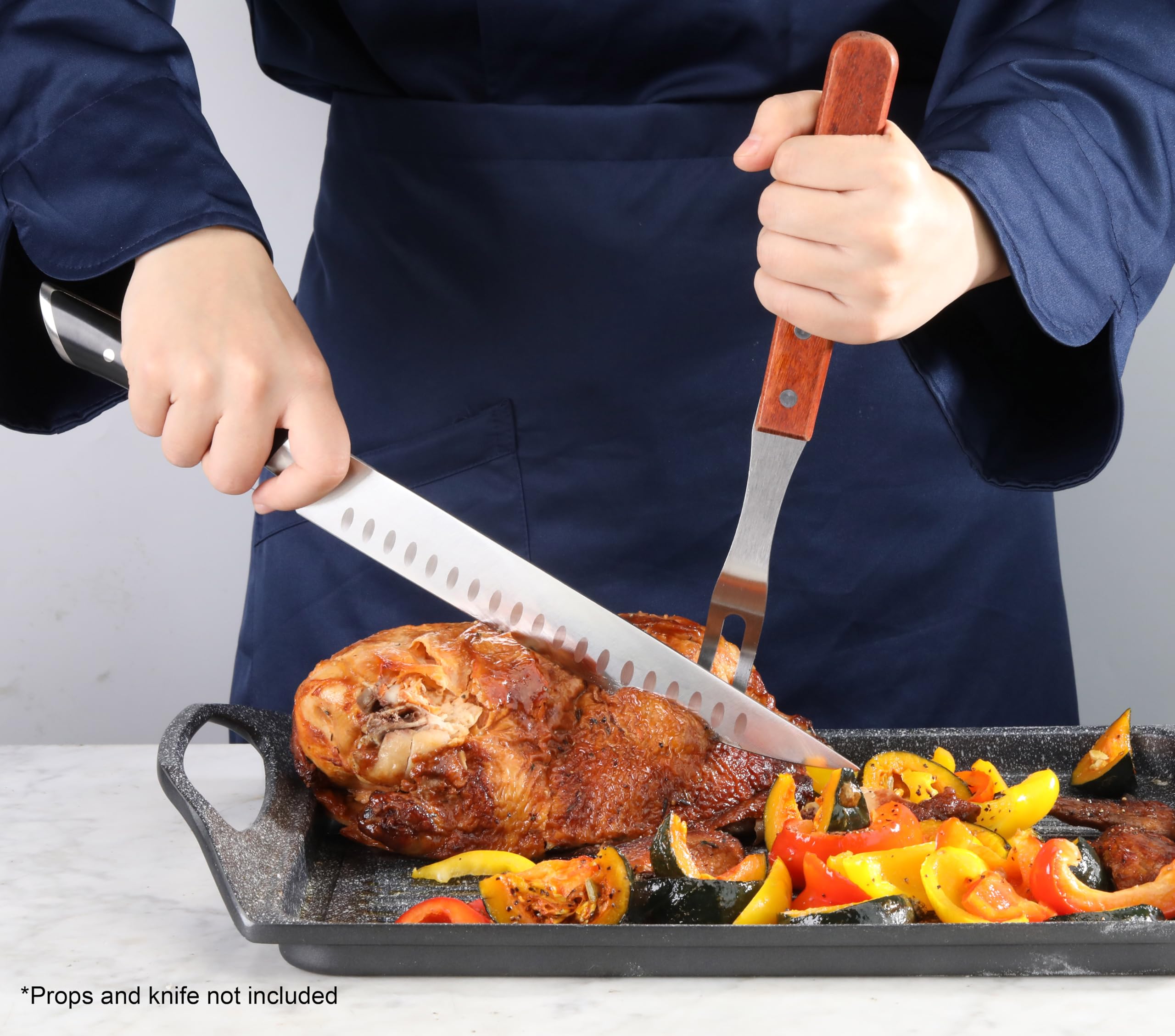 New Star Foodservice 38224 Holz Griff Grill Gabel, 33 cm