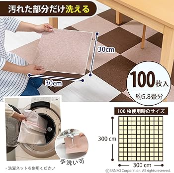Amazon｜【日本製 撥水 消臭 洗える】サンコー ずれない タイル
