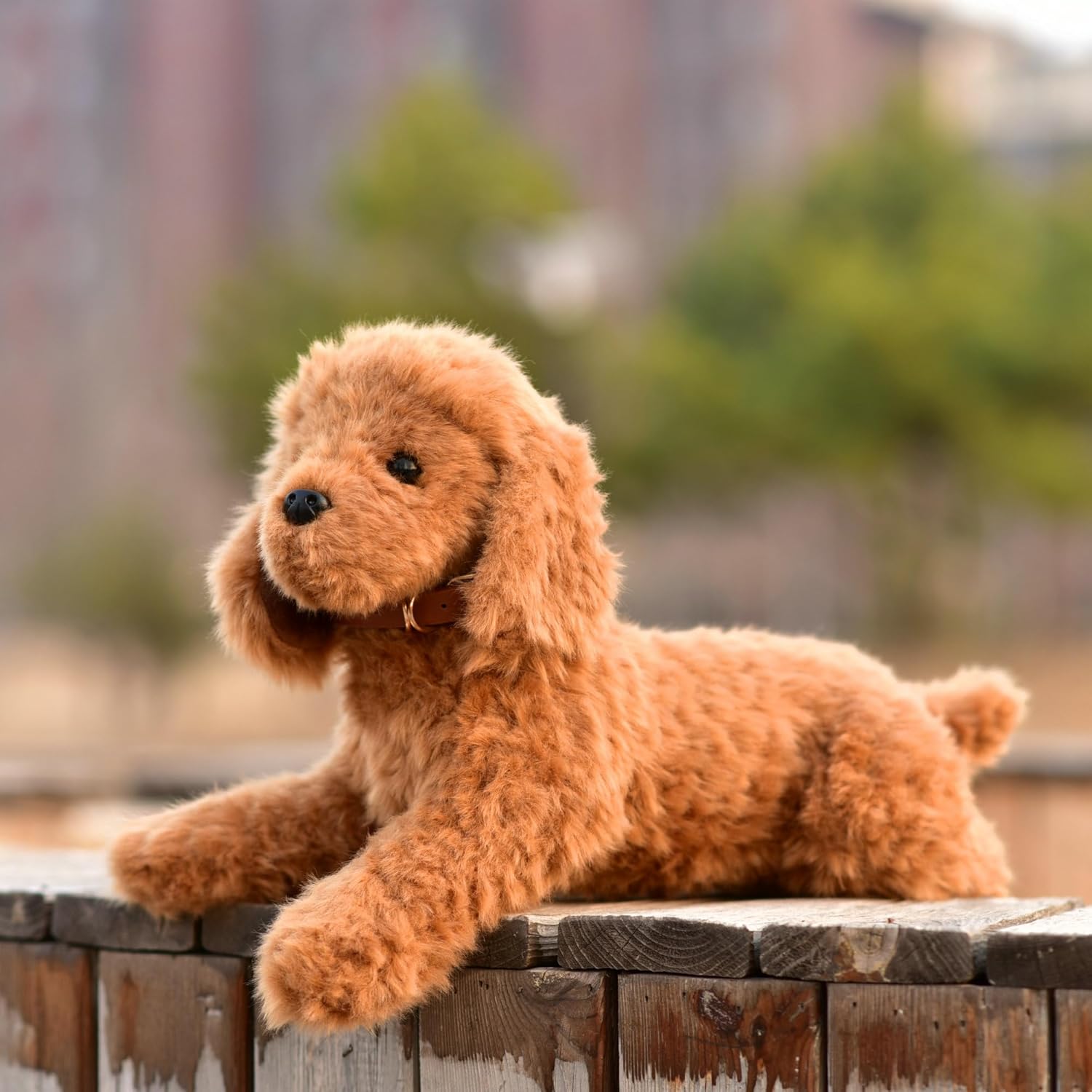Simulated Teddy Dog Plush Toy Realistic Poodle Doll with Aluminum Wire on the Forelimbs to Stabilize the Desktop