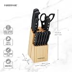 Farberware 22-Piece Never Needs Sharpening Triple Rivet High-Carbon Stainless Steel Knife Block and Kitchen Tool Set, Black