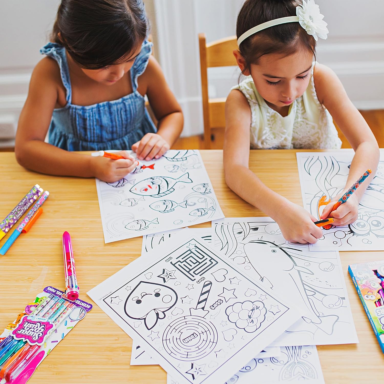 Scentos Sugar Rush Colored Gel Pens for Kids - Candy Scented Pens - Medium Point Gel Pens for Coloring - For Ages 4 and Up - 24 Count (Metallic Glitter) - Image 5