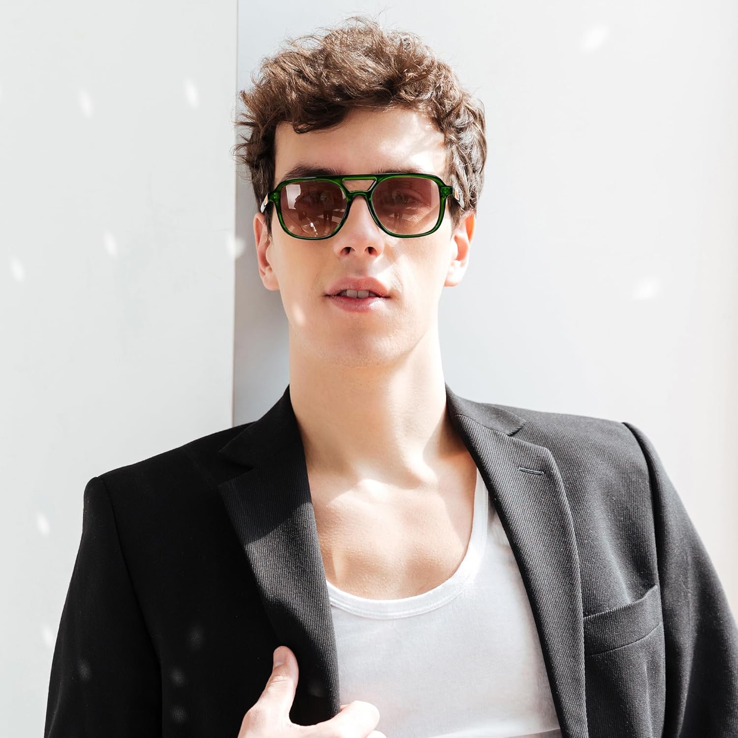 FEISEDY Retro Square Aviator Sunglasses Women Men 70s Vintage Trendy Plastic Frame Sun Glasses B4158 - Image 4