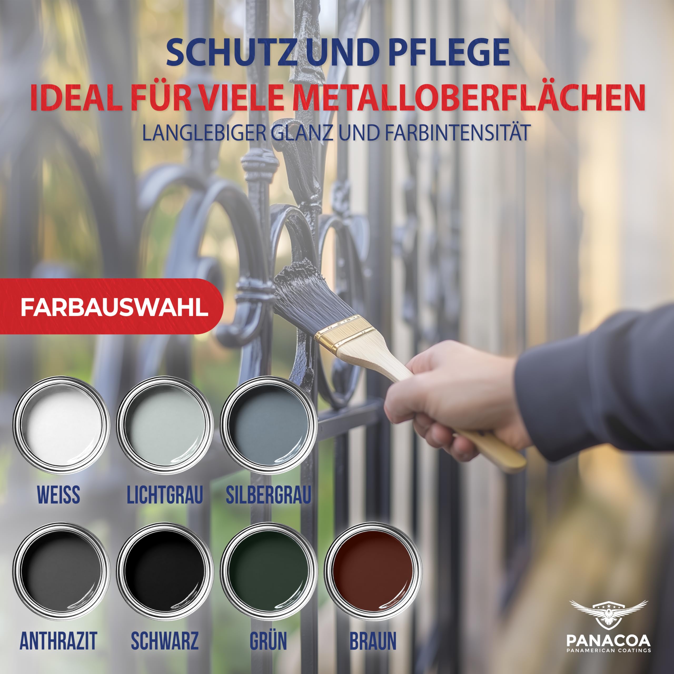Metallschutzlack 3in1 Metalllack Metallfarbe Rostschutzfarbe l Braun 2,5L