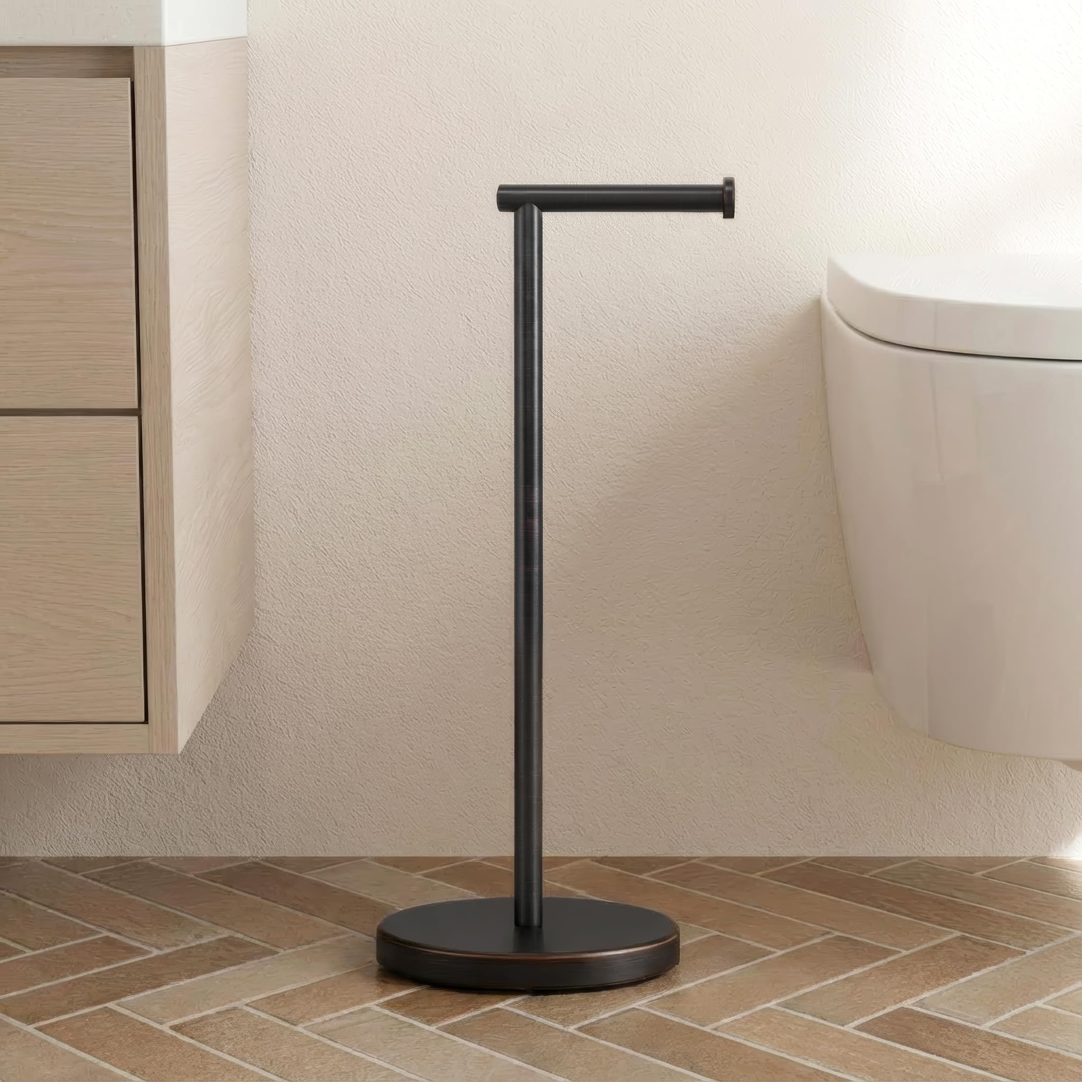 KES Toilet Paper Holder Stand SUS 304 Stainless Steel Rustproof Pedestal Lavatory Tissue Roll Holder Floor Stand Modern Brushed Nickel Finish, BPH283S1-2 — Amazon image 20