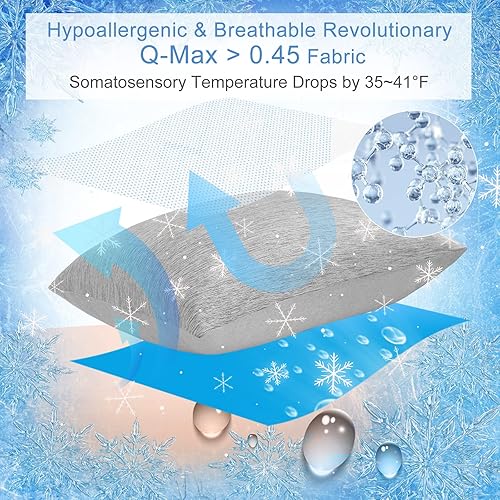 Miniatura 9 de Elegear Manta de enfriamiento gris a rayas de 90 x 108 pulgadas + fundas de almohada de enfriamiento gris estándar de 20 x 26 pulgadas