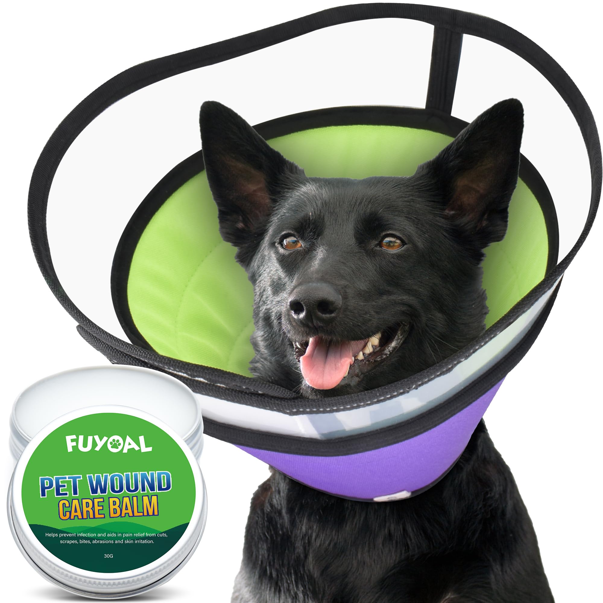 Dog Cones for Large Medium Small Dogs,W/Pet Wound Care Balm Promote The