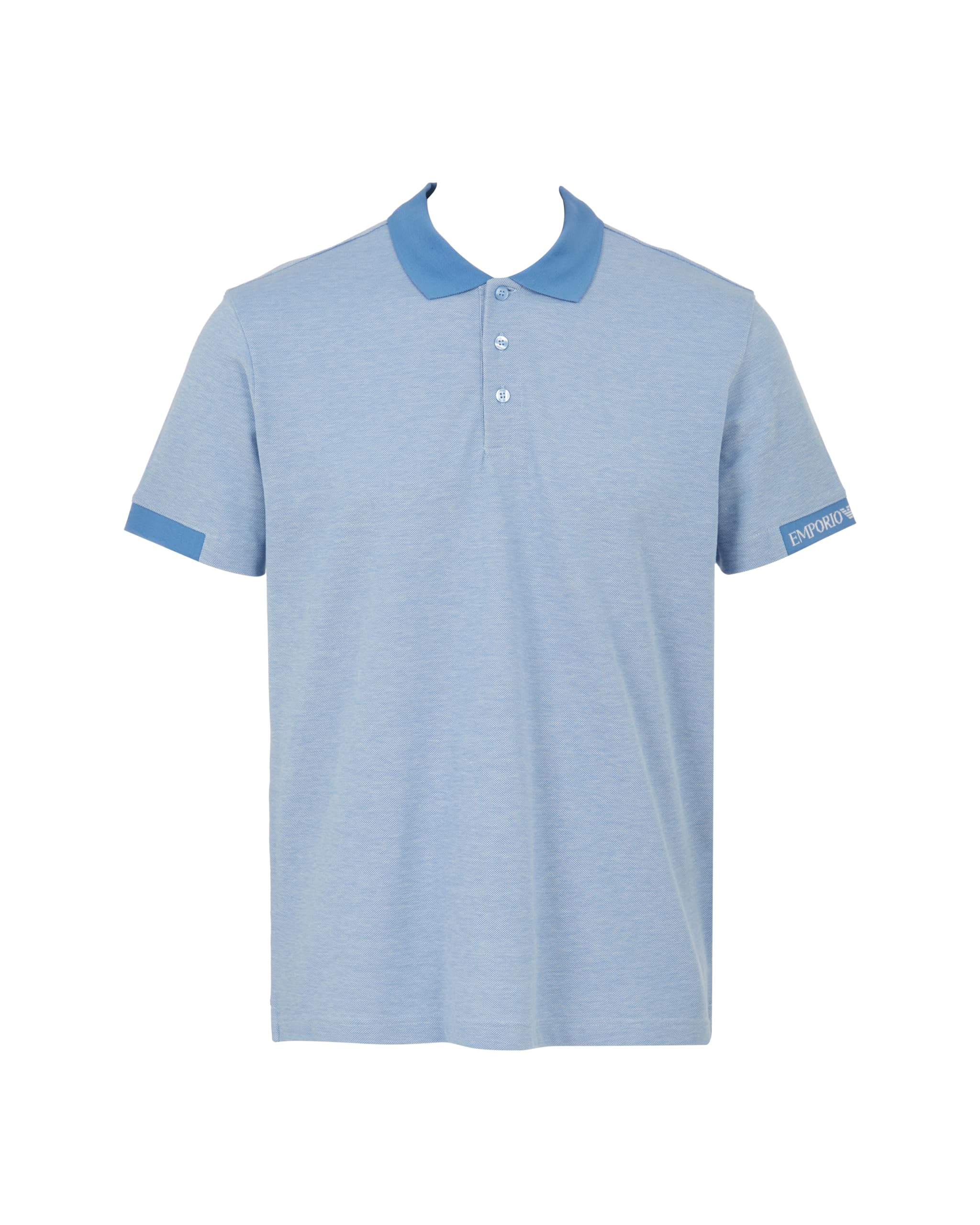 Emporio Armani Herren Captains Blue Stickerei Logo Polo Beachwear Blau L, L