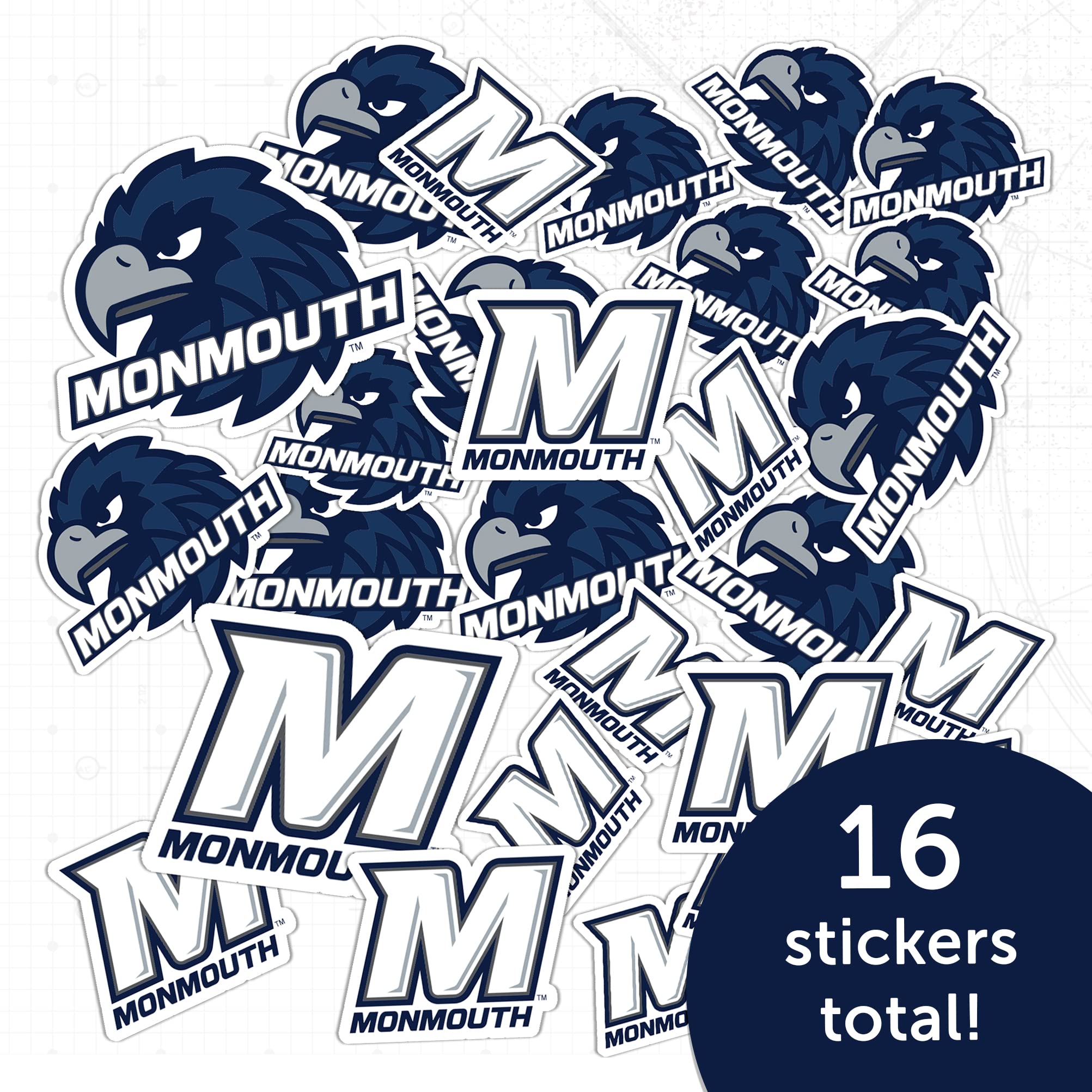Monmouth University NCAA Vinyl Decal Sticker - Officially Licensed, For Laptop, Car, Water Bottle