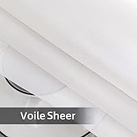 Vista 9 de SpaceDresser Cortinas Transparentes Impermeables para Exteriores/Patio - 2 Paneles con Bolsillo para Barra Cortina Transparente de Voile para Blanco