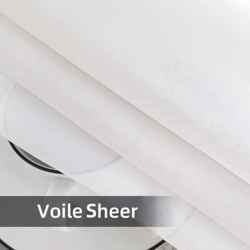 Miniatura 9 de SpaceDresser Cortinas Transparentes Impermeables para ExterioresPatio - 2 Paneles con Bolsillo para Barra Cortina Transparente de Voile para