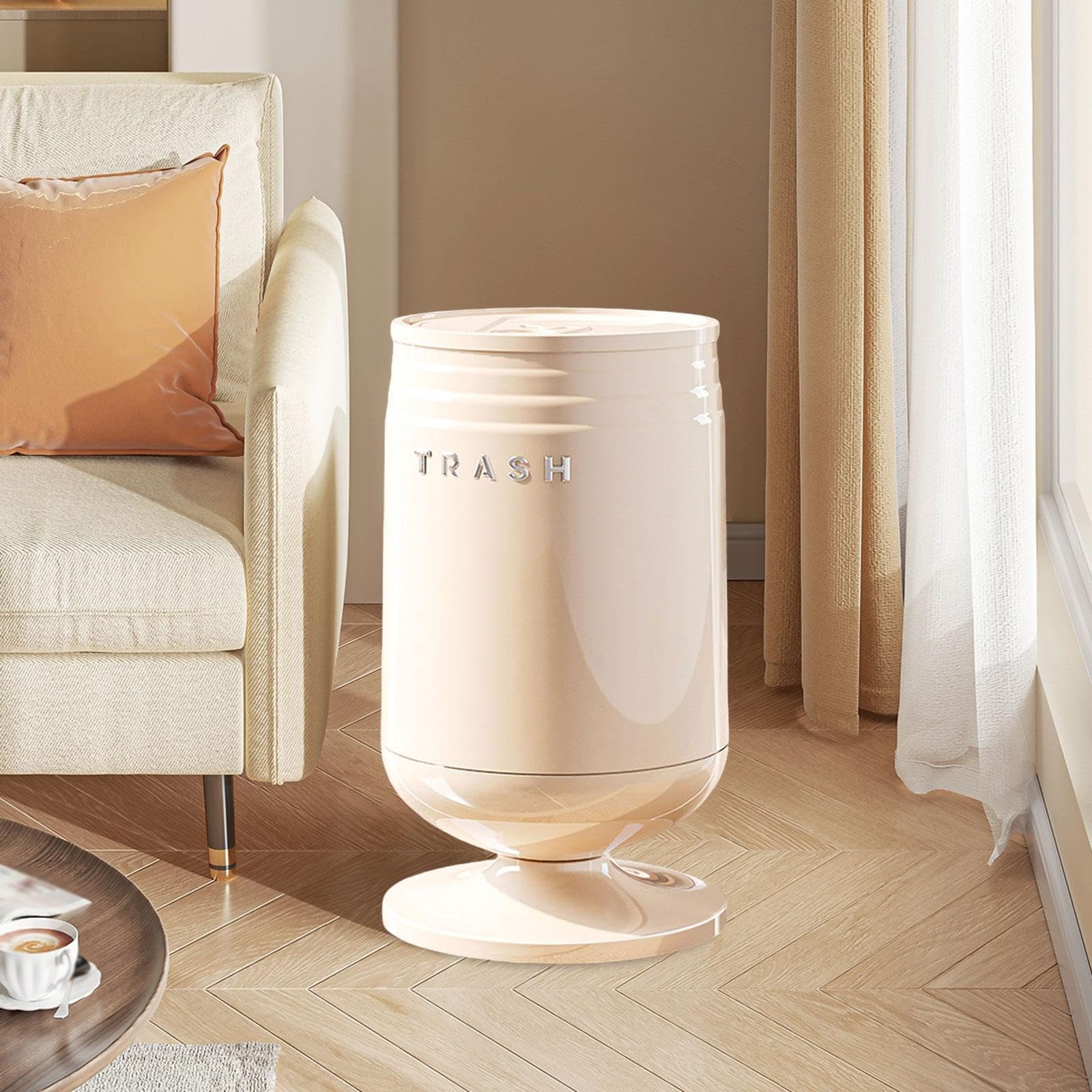 Baoblaze Pattumiera, Pattumiera Cestino per Spazzatura, Moderno Secchio Portaoggetti Portatile, Cestino per Rifiuti, per Spazzatura per Bagno, Bianco, L