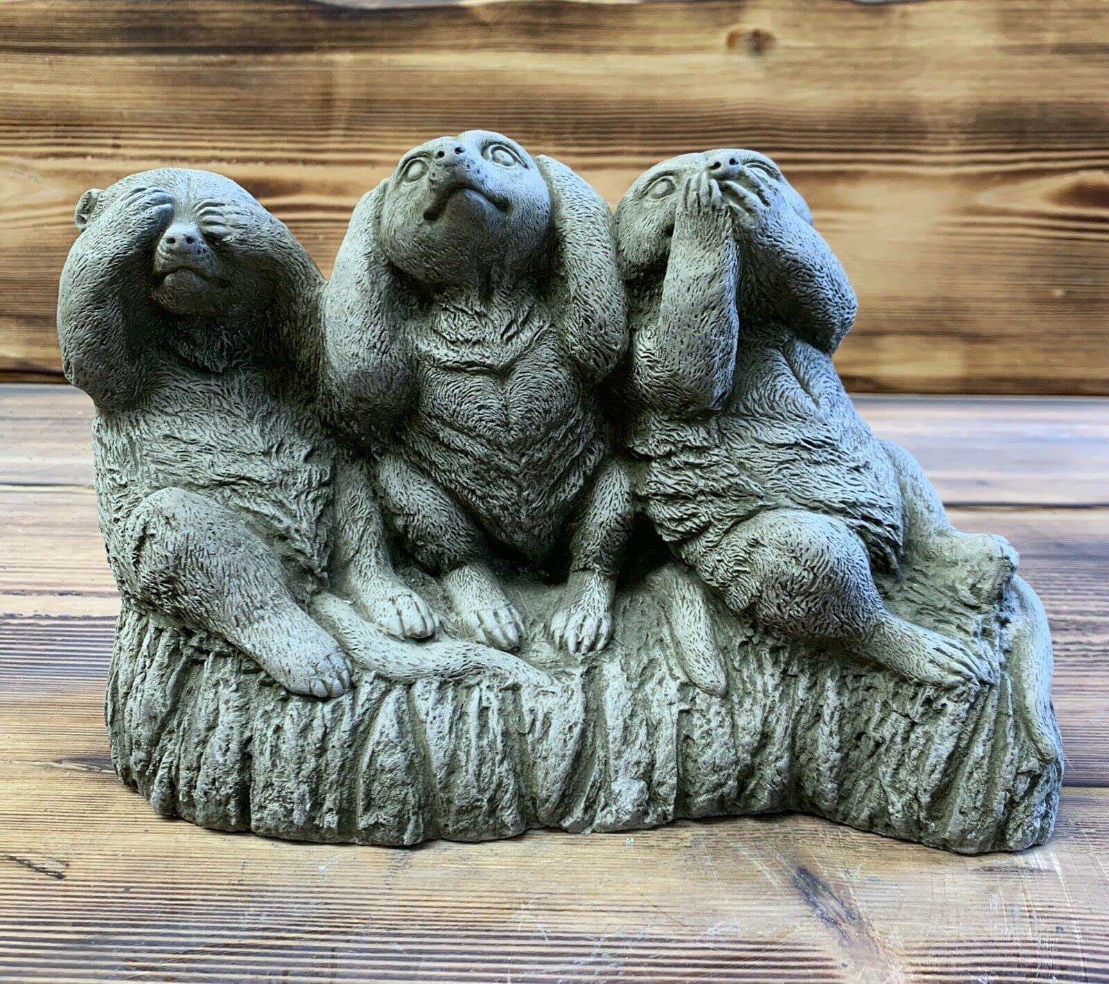 J And L Stone Ornaments Stone Garden See Hear Speak No Evil Meerkats Statue Ornament