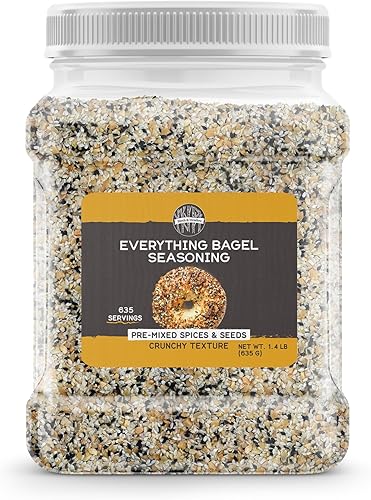 Birch &amp; Meadow 1.4 libras de condimento para bagel, especias y semillas premezcladas, textura crujiente