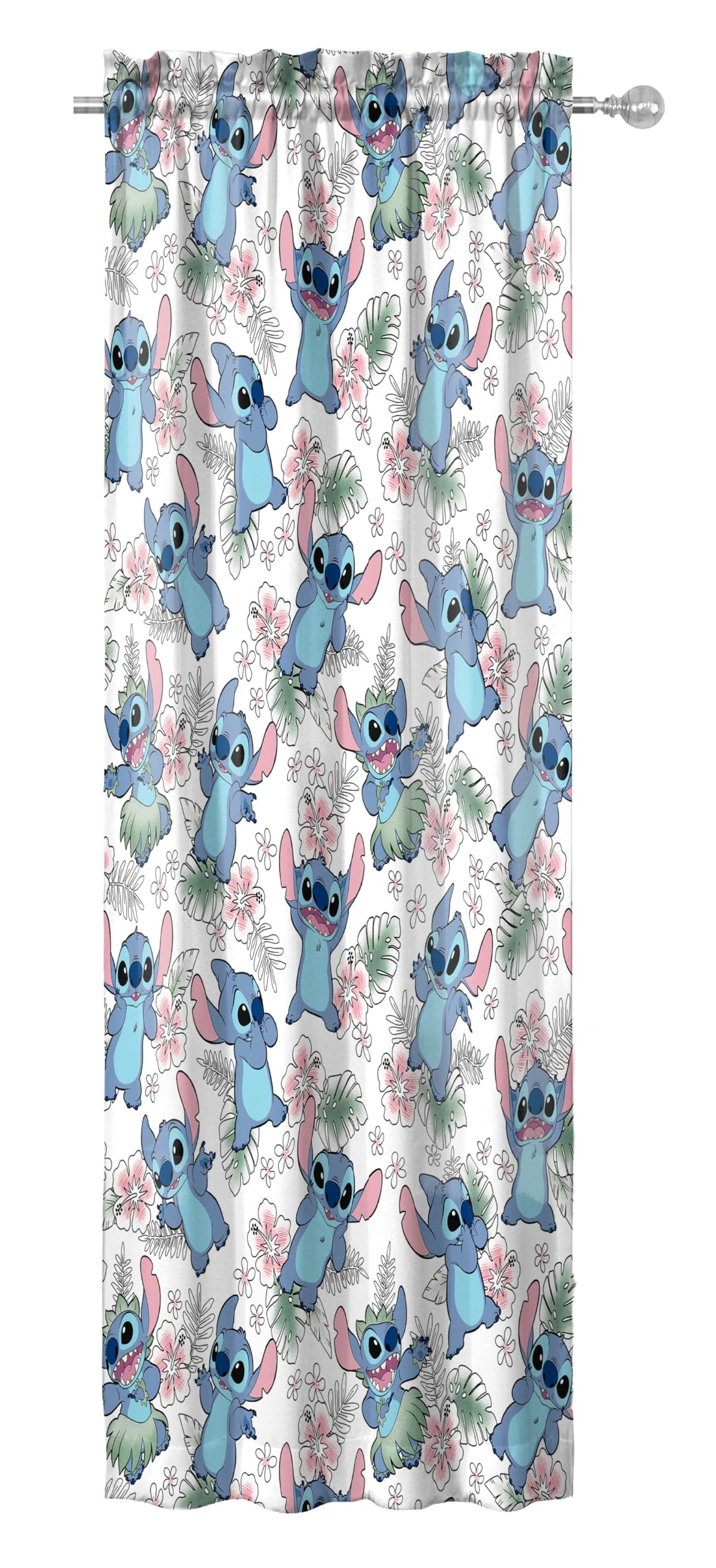 Tende Per Camera Da Letto Bambini Lilo E Stitch - Set 2 Pannelli 106,7x160 Cm Con Fermatenda - Ufficiale Disney - 4