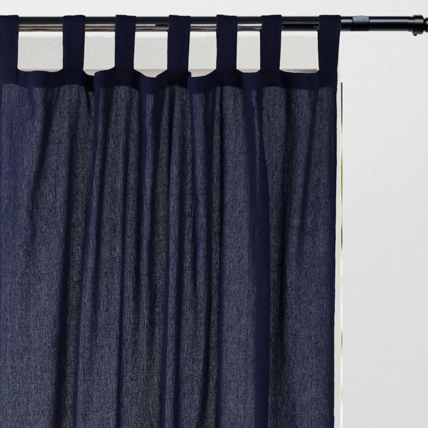 THE ART BOX Natural Gauze Blended Curtains Linen Sabsitute Energy Efficient Light Filtering Tab Top Door Window Treatment 2 Panel Drape for Livingroom (Rust, L 72" X W 42" Each Panel)
