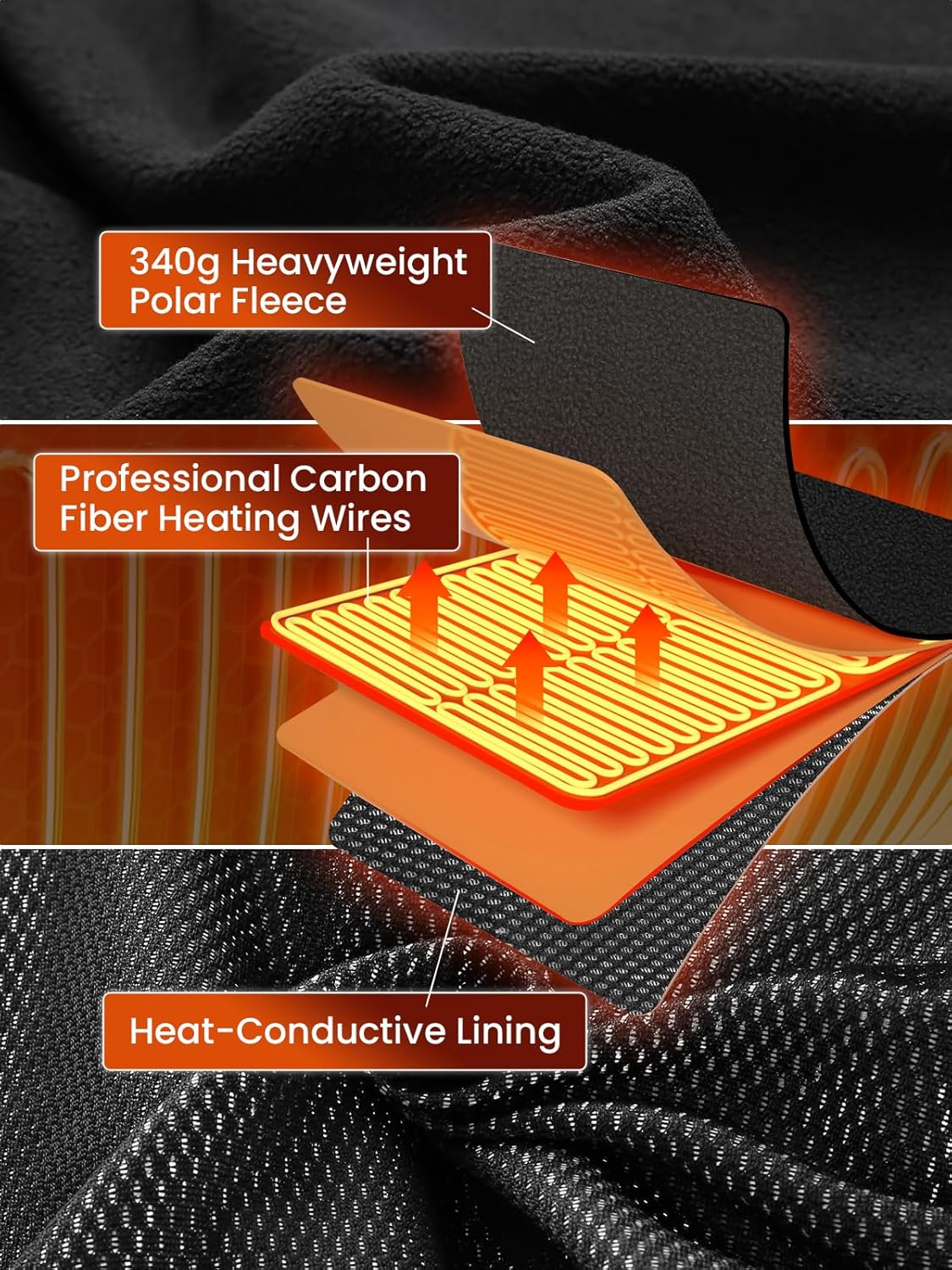 JS LifeStyle Heated Vest Jackets for Men with 16000mAh Power Bank Included, Rechargeable Mens Heated Vest - Image 5