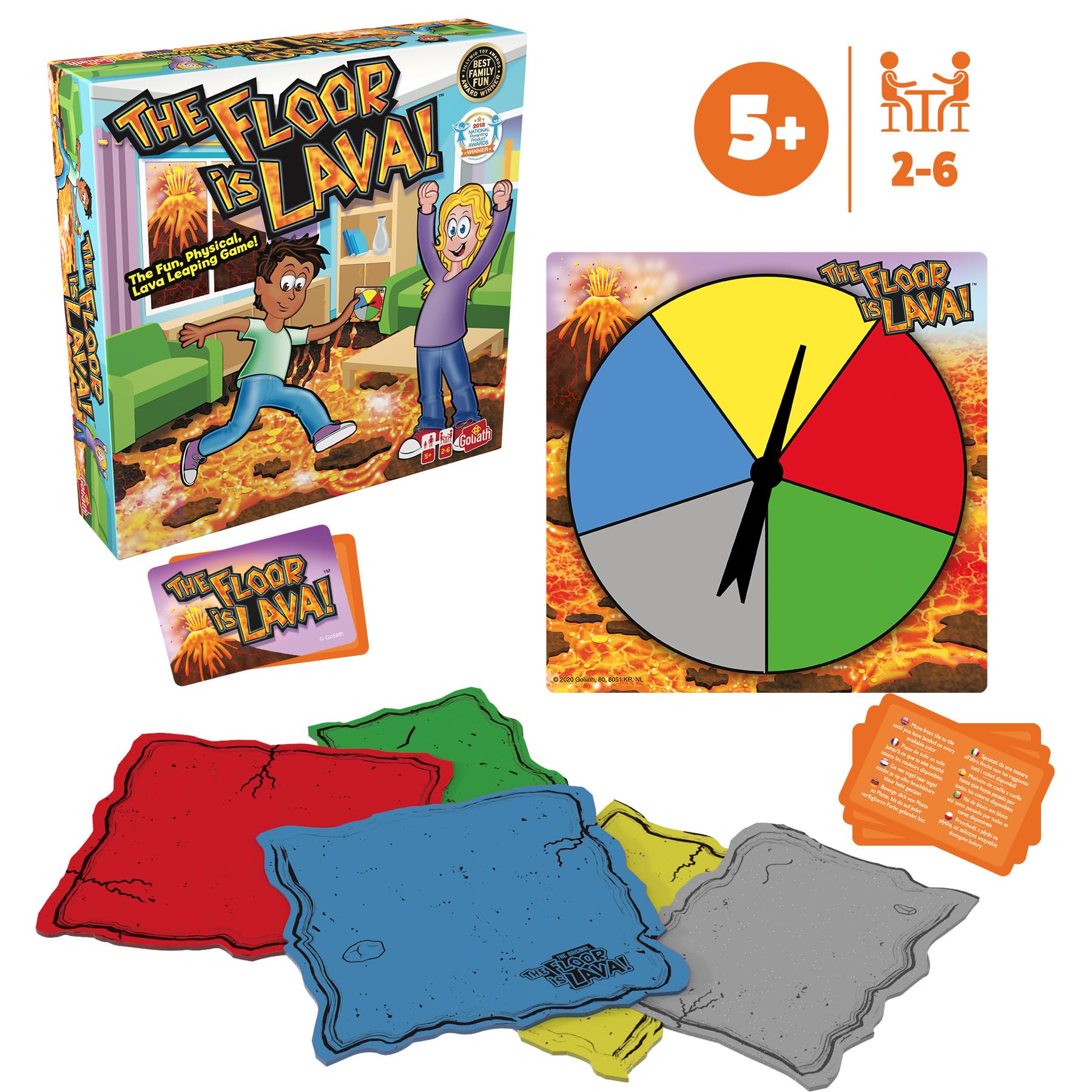 Goliath - FLOOR IS LAVA! - Interactive Board Game for Kids from 5 Years Old - Develops Balance and Coordination - Indoor or Outdoor Family Game - 2 to 6 Players - 20 Min — view 4