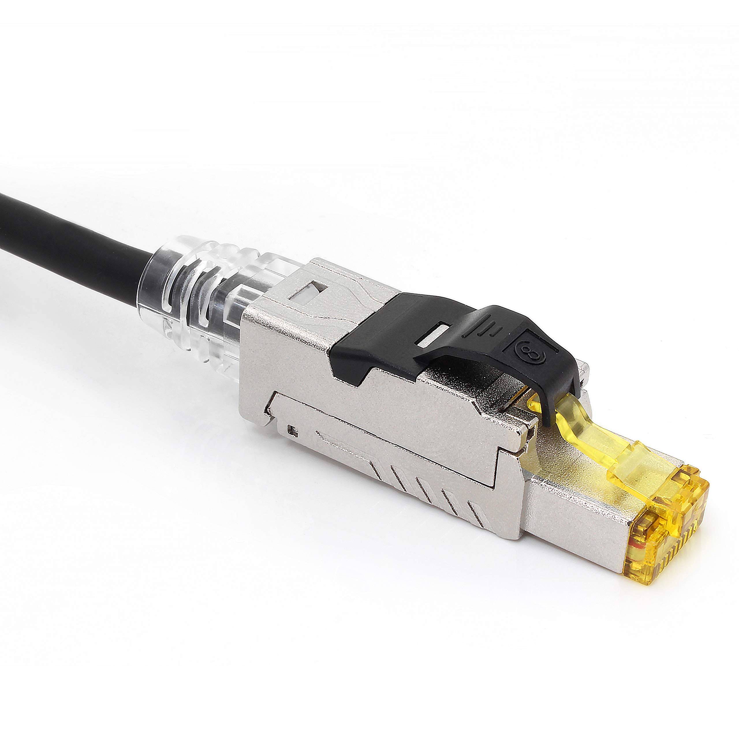 Connettori RJ45 Cat 8 Schermati In Metallo – 3 Pezzi, Senza Attrezzi, 40 Gbit/s, Compatibili Con Cat5, Cat6, Cat7 - 4