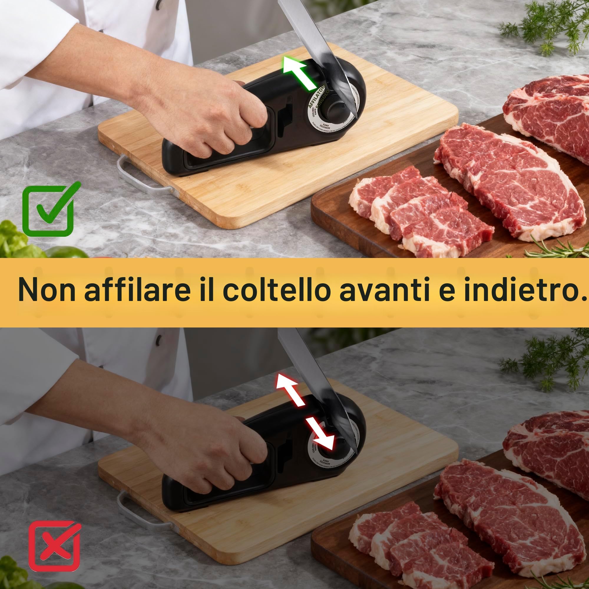 Pietuley Affilacoltelli Professionale 7 in 1, Affila Coltelli da Cucina, Affilatore per Coltelli, Knife Sharpener, Seghettati Ceramici Affila Forbici, Affilacoltelli Manuale, Affilatrice Coltelli