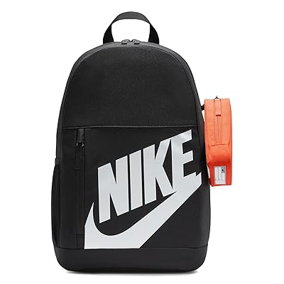 Nike Kids Elemental Backpack (20L) (Little Kid/Big Kid) Backpack Bags Black/Orange/White, Polyester